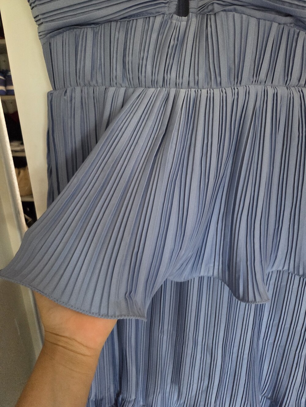 ASTR The Label Lupin Blue Tiered Maxi Pleated Dress - Picture 7 of 9
